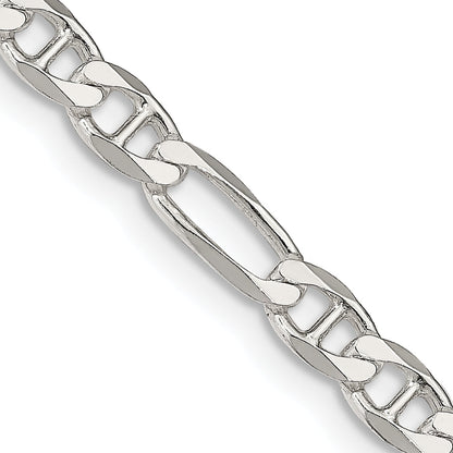 18 Inch Sterling Silver 4.5mm Figaro Anchor Chain Necklace