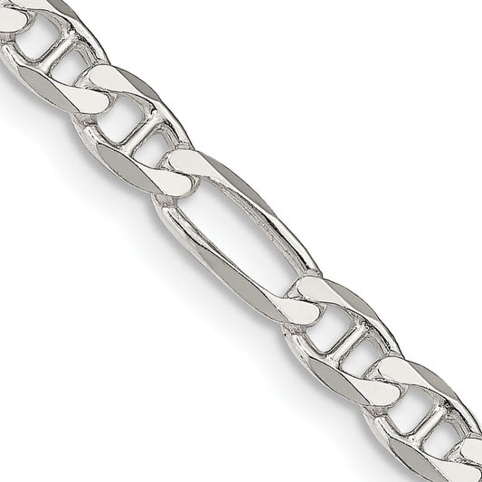 18 Inch Sterling Silver 4.5mm Figaro Anchor Chain Necklace
