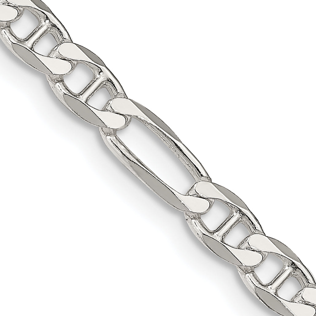 20 Inch Sterling Silver 4.5mm Figaro Anchor Chain Necklace