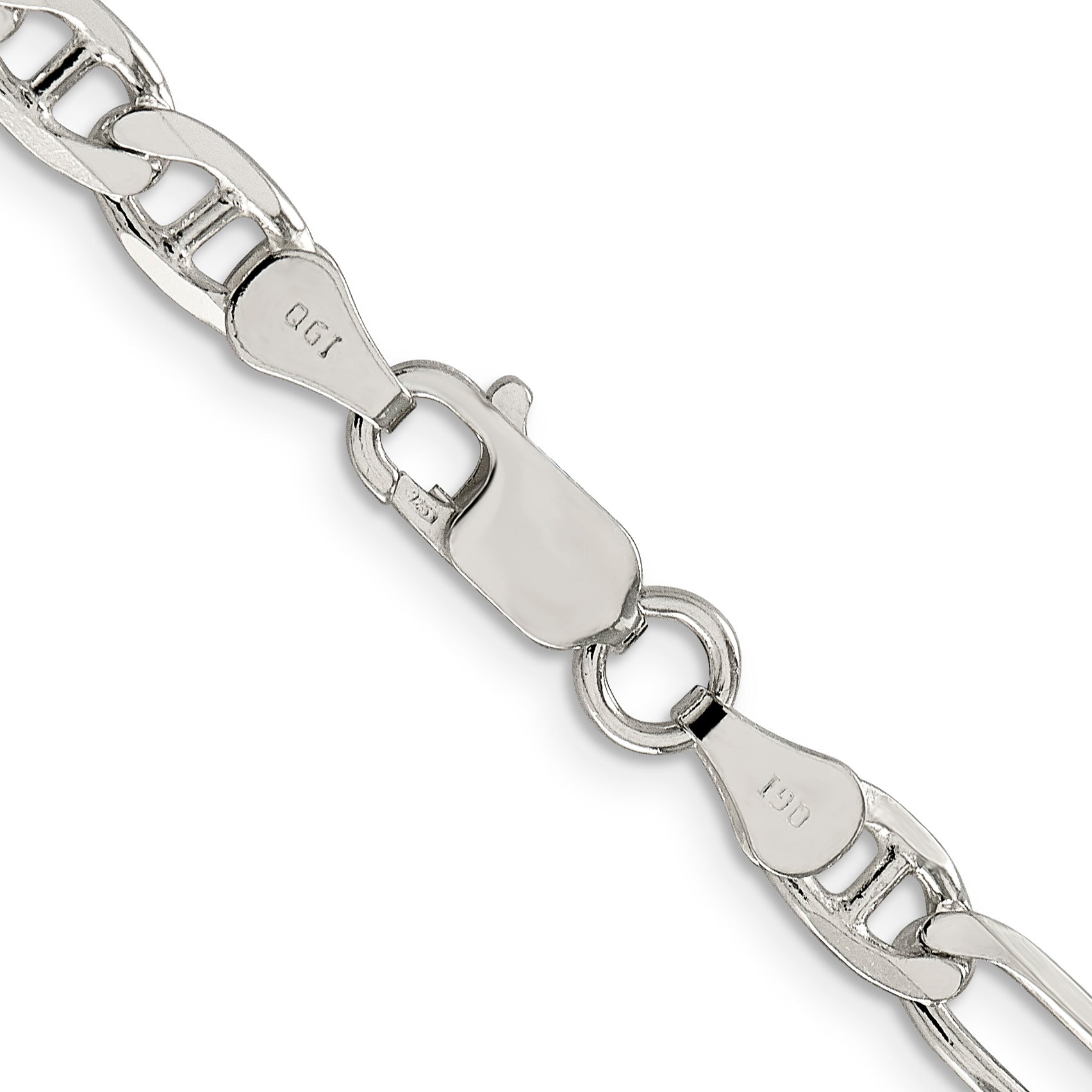 24 Inch Sterling Silver 5.5mm Figaro Anchor Chain Necklace