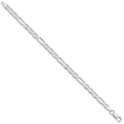 9 Inch Sterling Silver 5.5mm Figaro Anchor Chain Bracelet