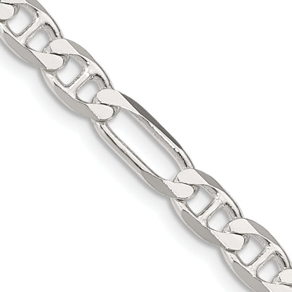 30 Inch Sterling Silver 5.5mm Figaro Anchor Chain Necklace