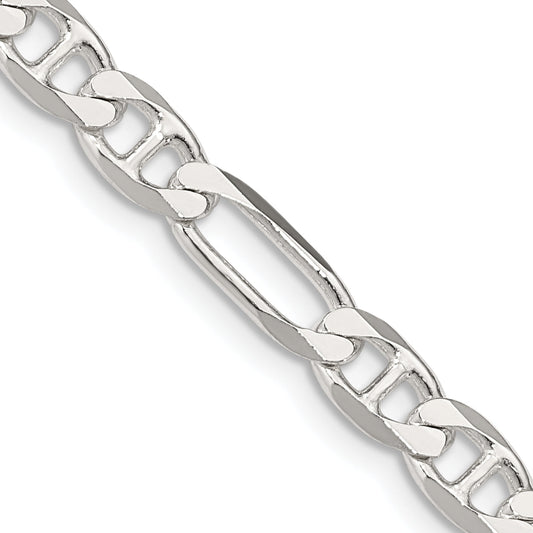 30 Inch Sterling Silver 5.5mm Figaro Anchor Chain Necklace