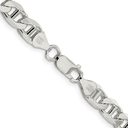22 Inch Sterling Silver 7.5mm Figaro Anchor Chain Necklace