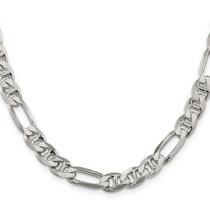 18 Inch Sterling Silver 8.25mm Figaro Anchor Chain