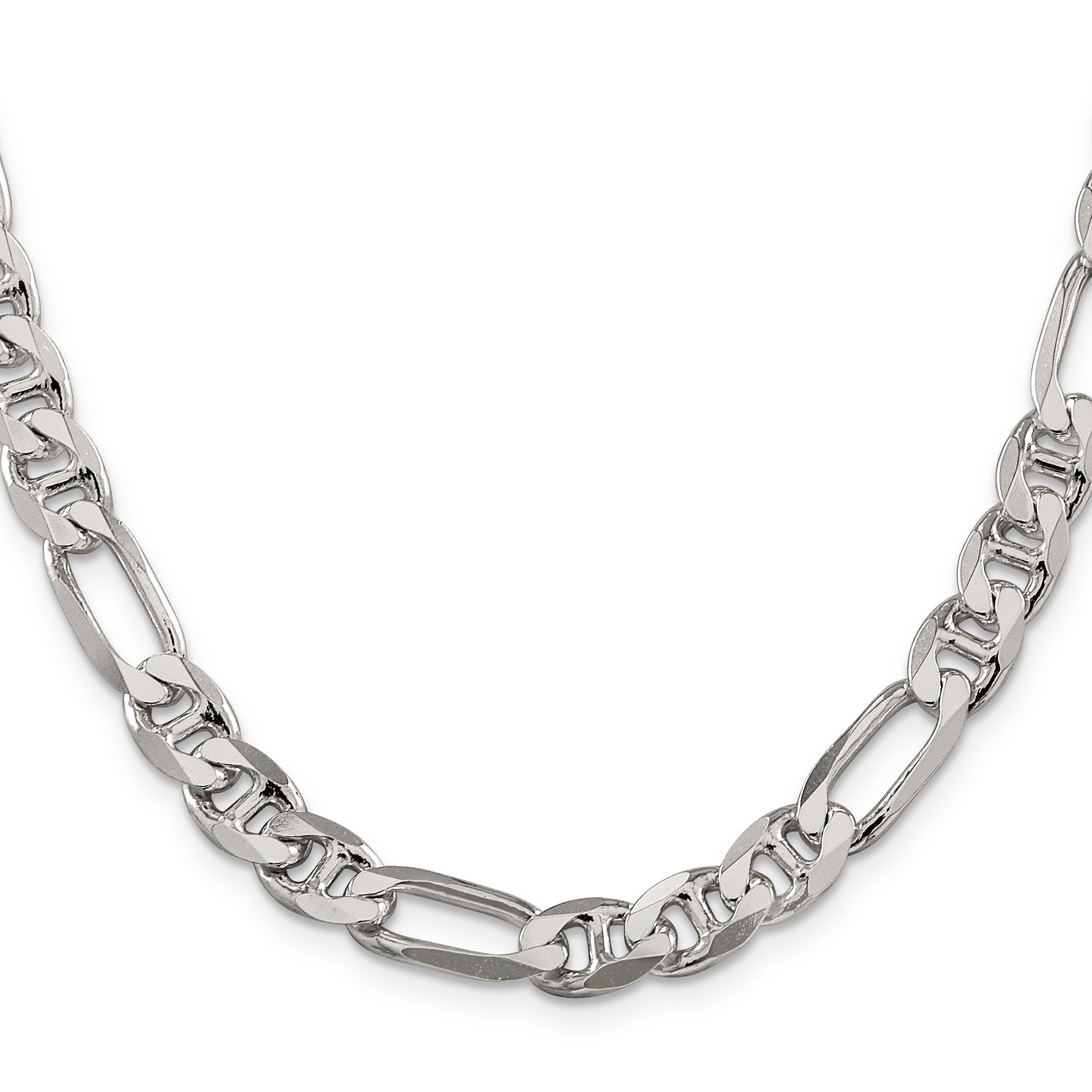 20 Inch Sterling Silver 8.25mm Figaro Anchor Chain Necklace