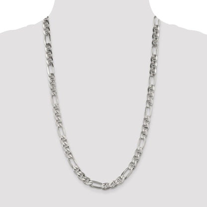 26 Inch Sterling Silver 8.25mm Figaro Anchor Chain