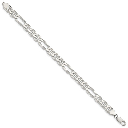 8 Inch Sterling Silver 8.25mm Figaro Anchor Chain