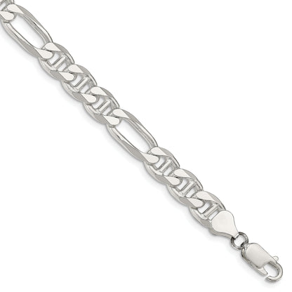 7 Inch Sterling Silver 8.25mm Figaro Anchor Chain