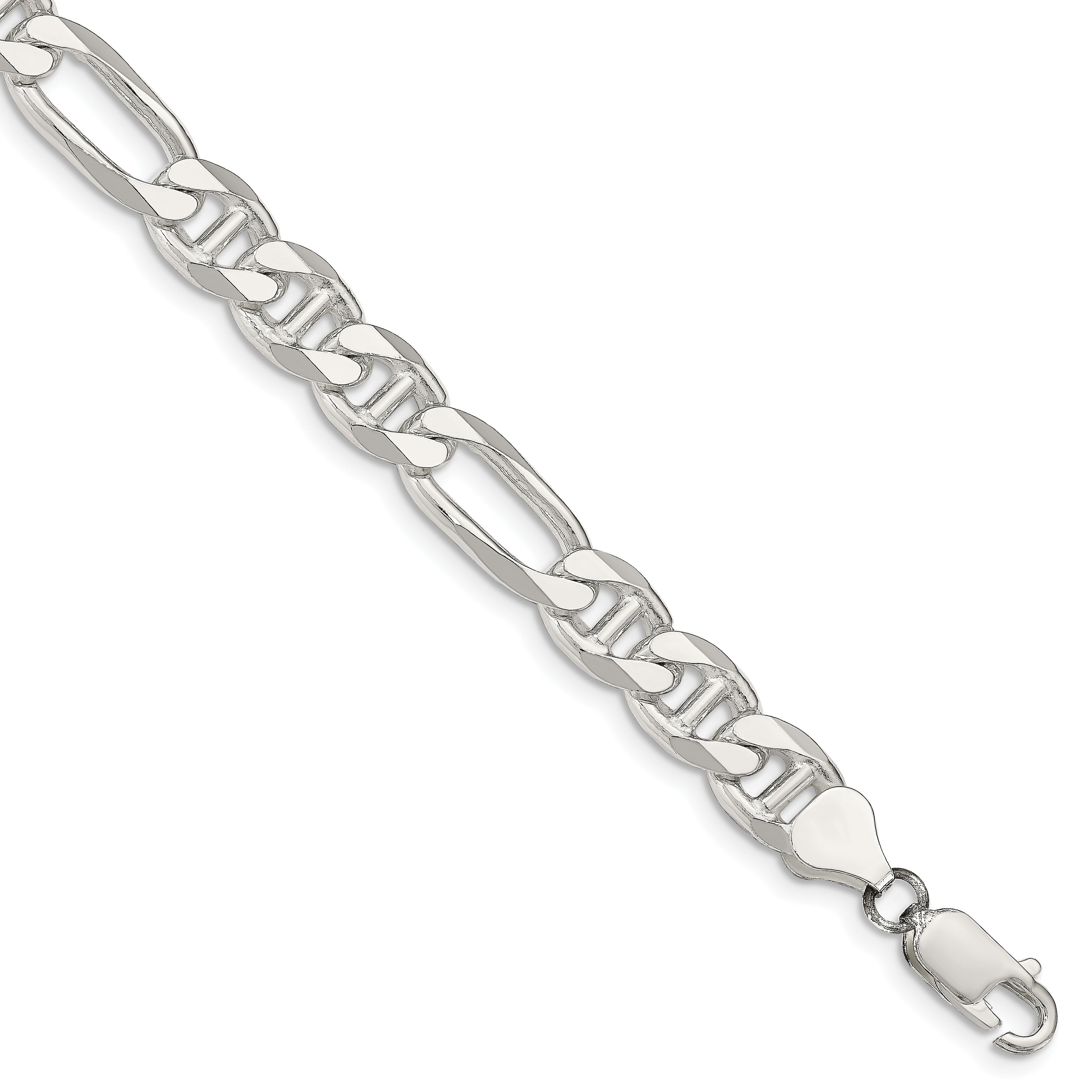 8 Inch Sterling Silver 8.25mm Figaro Anchor Chain