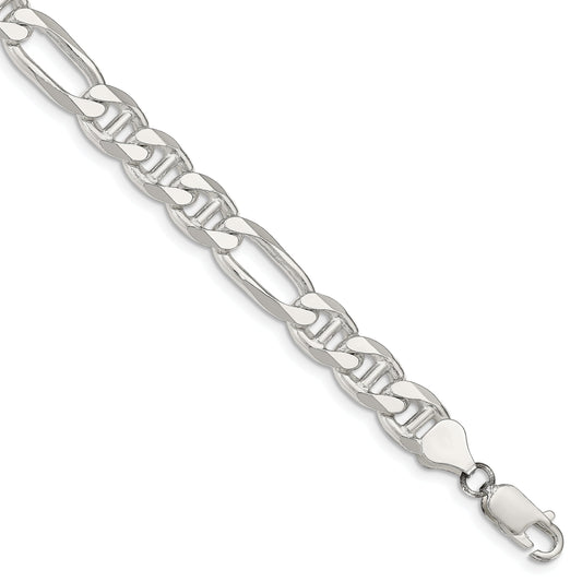 8 Inch Sterling Silver 8.25mm Figaro Anchor Chain