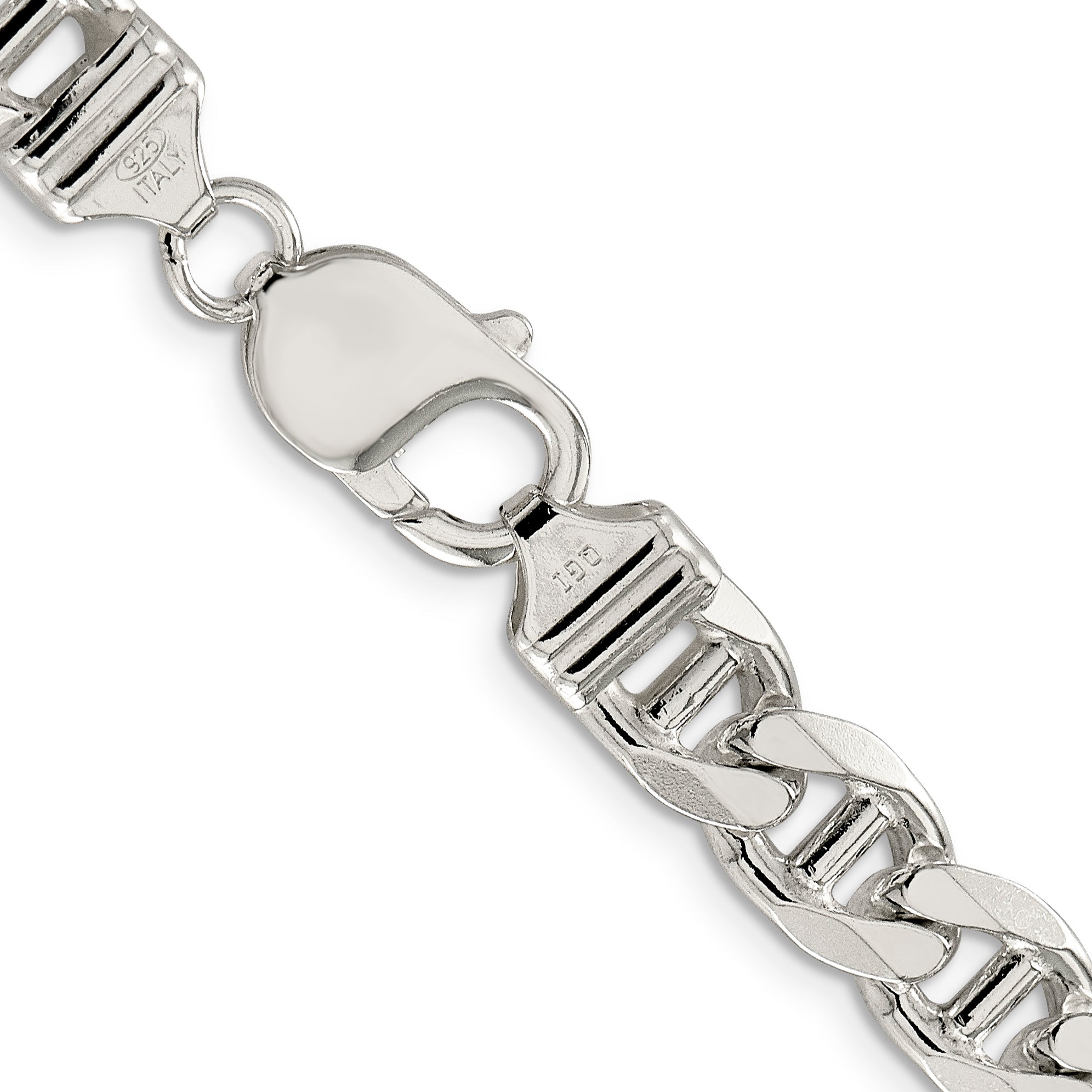 24 Inch Sterling Silver 8.75mm Figaro Anchor Chain Necklace