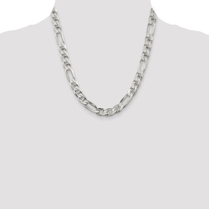 20 Inch Sterling Silver 8.75mm Figaro Anchor Chain