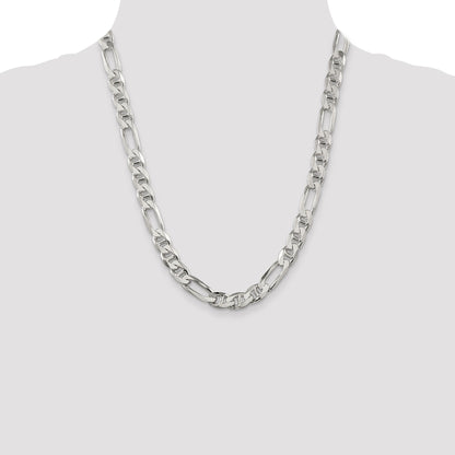 22 Inch Sterling Silver 8.75mm Figaro Anchor Chain