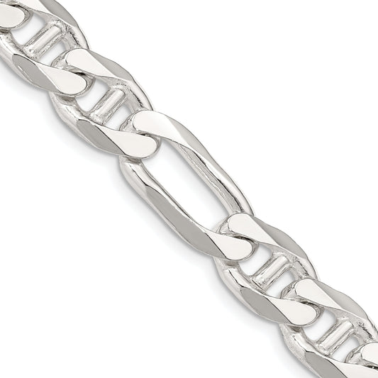 24 Inch Sterling Silver 10.65mm Figaro Anchor Chain