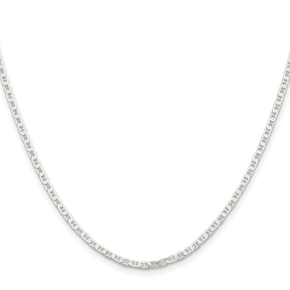 30 Inch Sterling Silver 2.1mm Flat Anchor Chain Necklace
