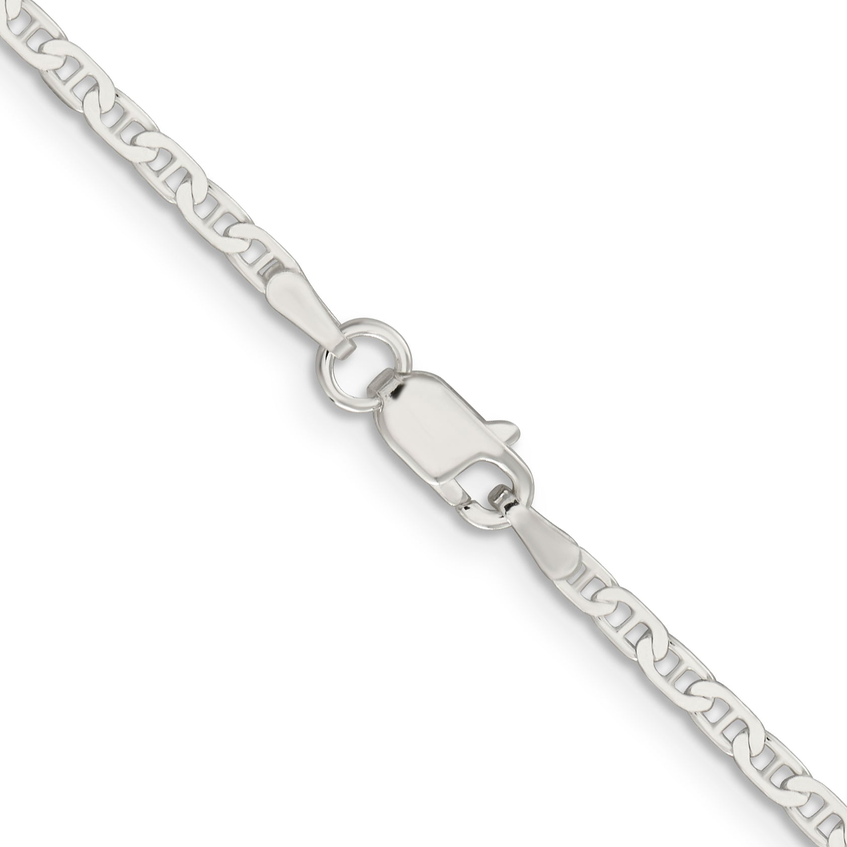 20 Inch Sterling Silver 2.1mm Flat Anchor Chain Necklace