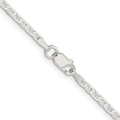 20 Inch Sterling Silver 2.1mm Flat Anchor Chain Necklace