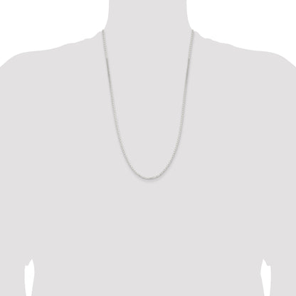 26 Inch Sterling Silver 2.1mm Flat Anchor Chain Necklace