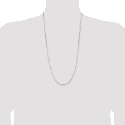 28 Inch Sterling Silver 2.1mm Flat Anchor Chain Necklace