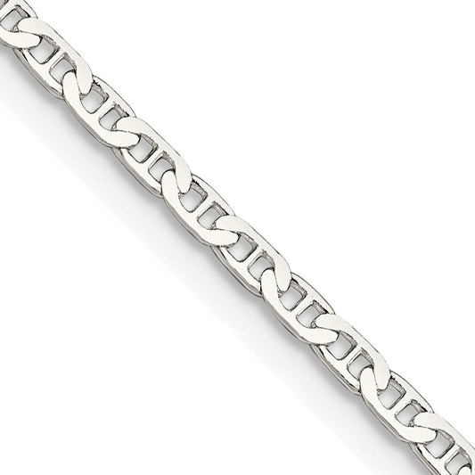 16 Inch Sterling Silver 2.1mm Flat Anchor Chain Necklace