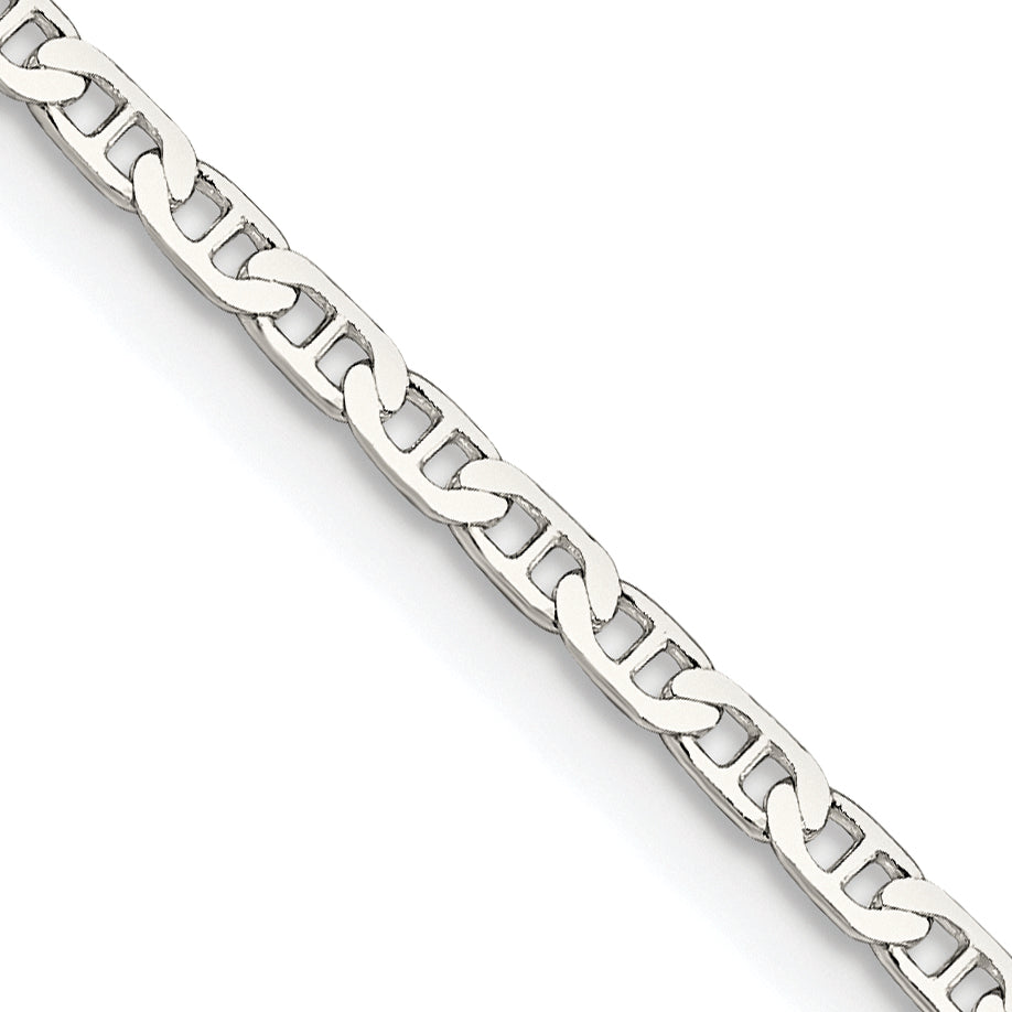 30 Inch Sterling Silver 2.1mm Flat Anchor Chain Necklace
