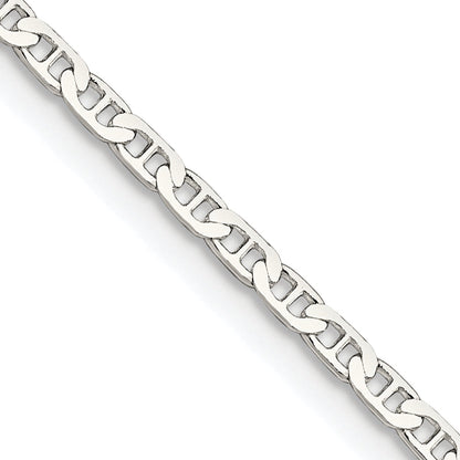 26 Inch Sterling Silver 2.1mm Flat Anchor Chain Necklace