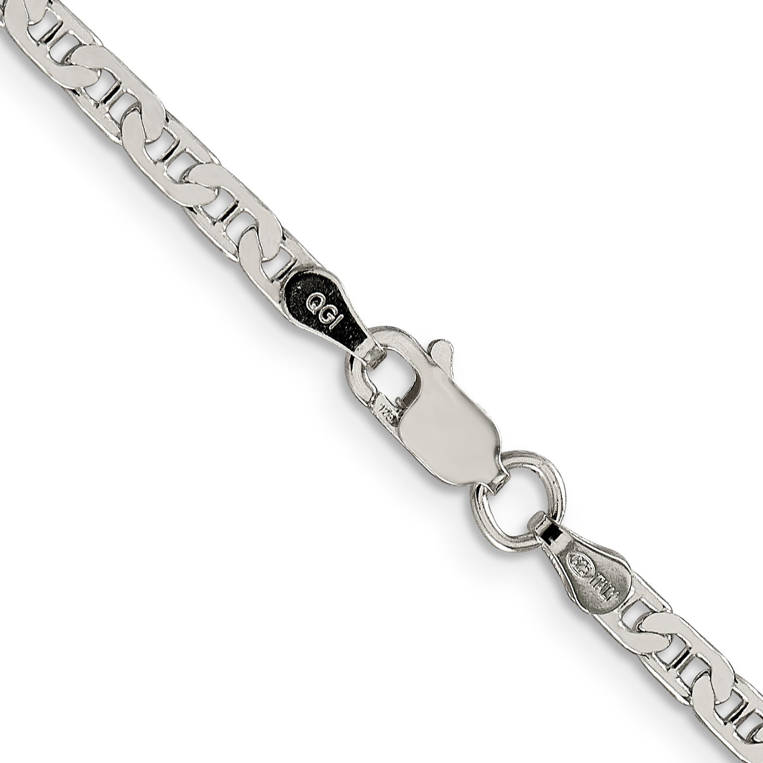 28 Inch Sterling Silver 3mm Flat Anchor Chain