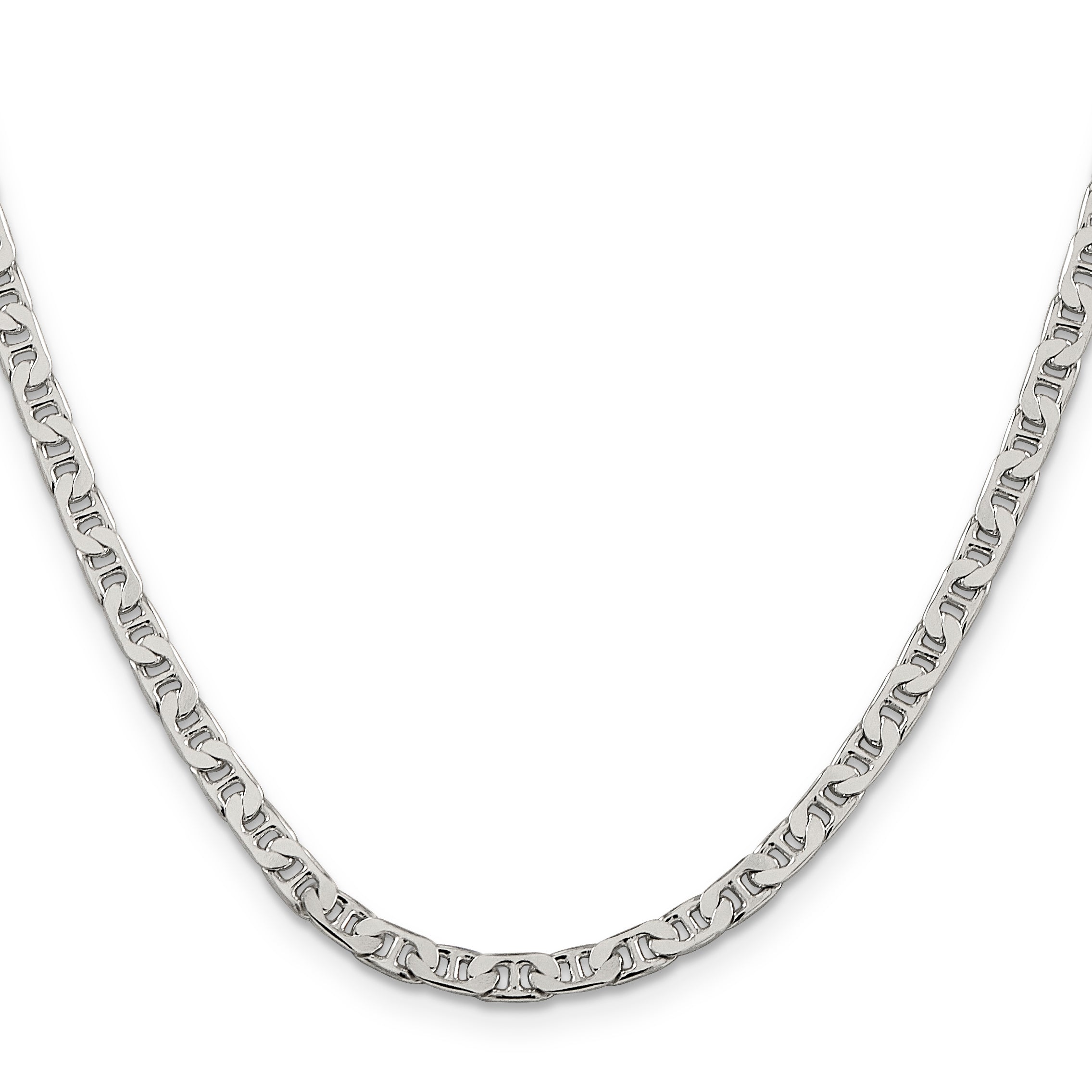 30 Inch Sterling Silver 3.75mm Flat Anchor Chain Necklace