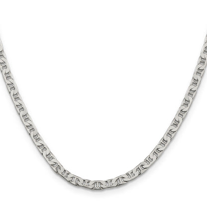18 Inch Sterling Silver 3.75mm Flat Anchor Chain Necklace