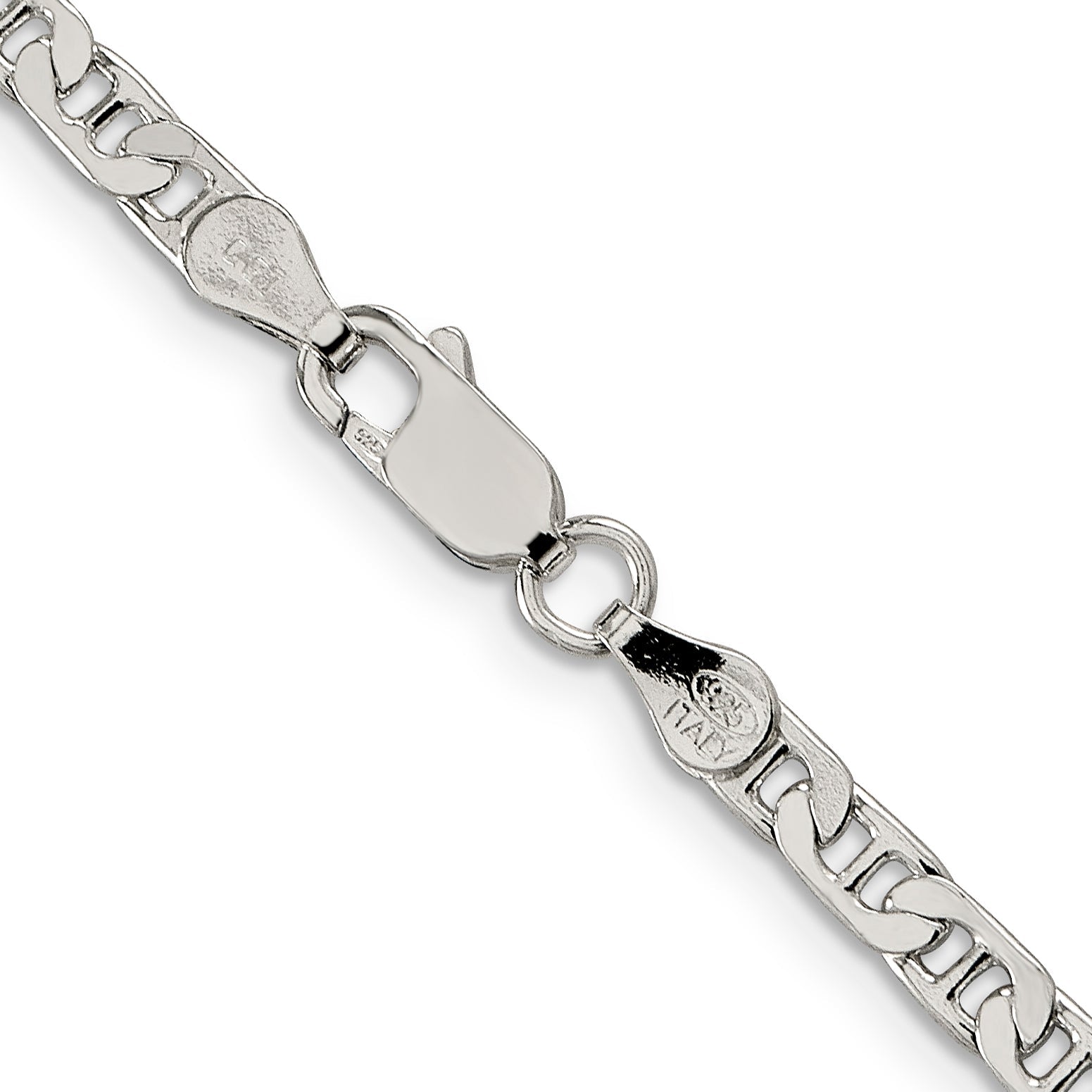 30 Inch Sterling Silver 3.75mm Flat Anchor Chain Necklace