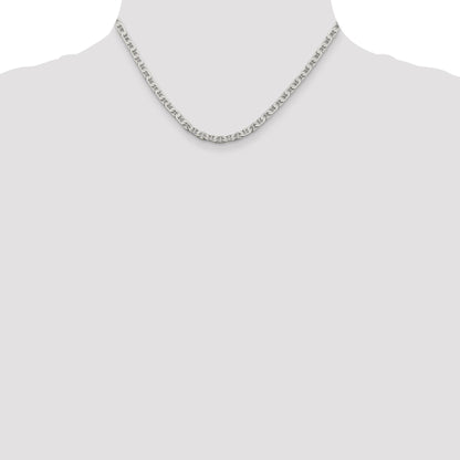 16 Inch Sterling Silver 3.75mm Flat Anchor Chain Necklace