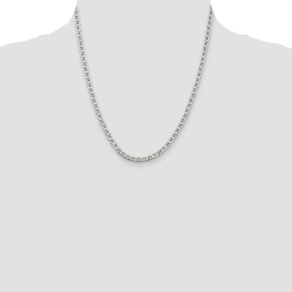 20 Inch Sterling Silver 3.75mm Flat Anchor Chain Necklace