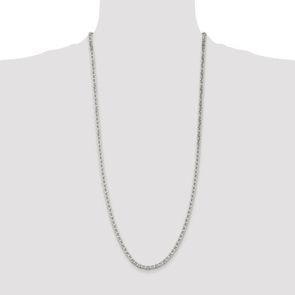 30 Inch Sterling Silver 3.75mm Flat Anchor Chain Necklace