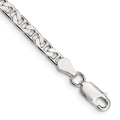 7 Inch Sterling Silver 3.75mm Flat Anchor Chain Bracelet
