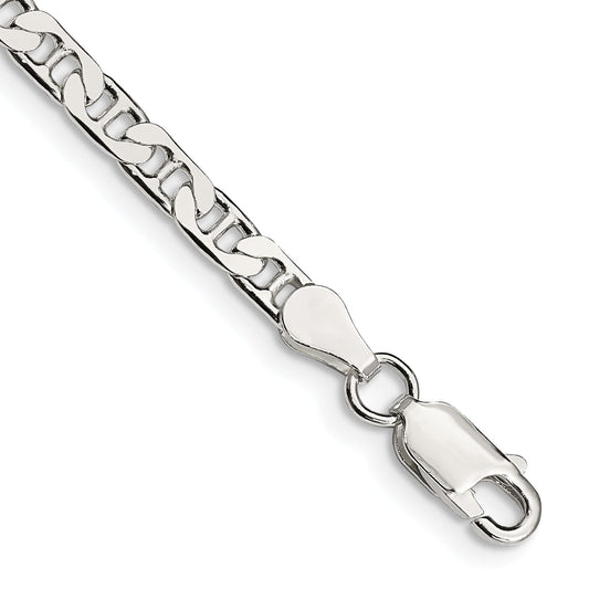 7 Inch Sterling Silver 3.75mm Flat Anchor Chain Bracelet