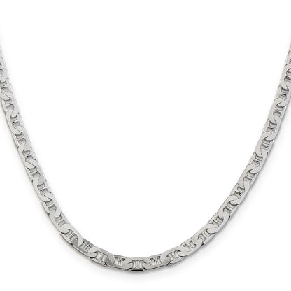 30 Inch Sterling Silver 4.5mm Flat Anchor Chain Necklace