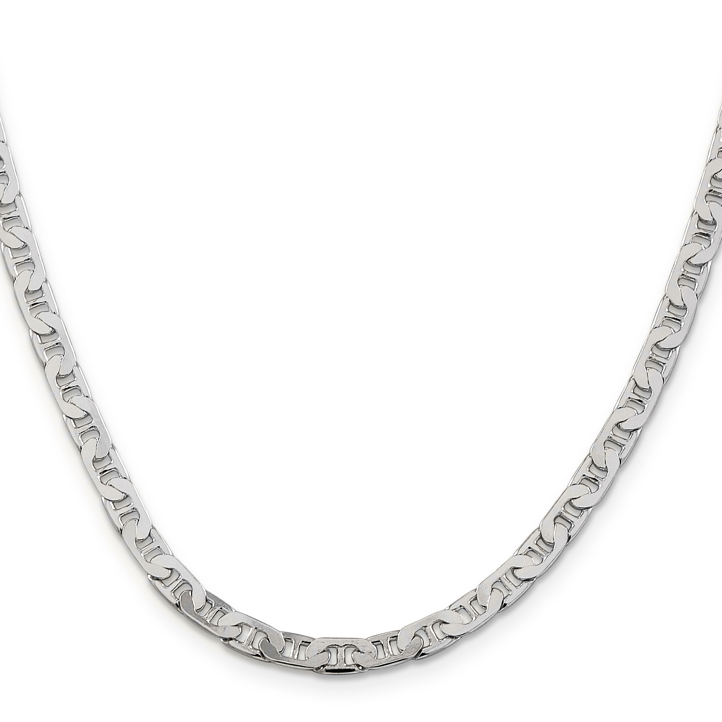26 Inch Sterling Silver 4.5mm Flat Anchor Chain Necklace