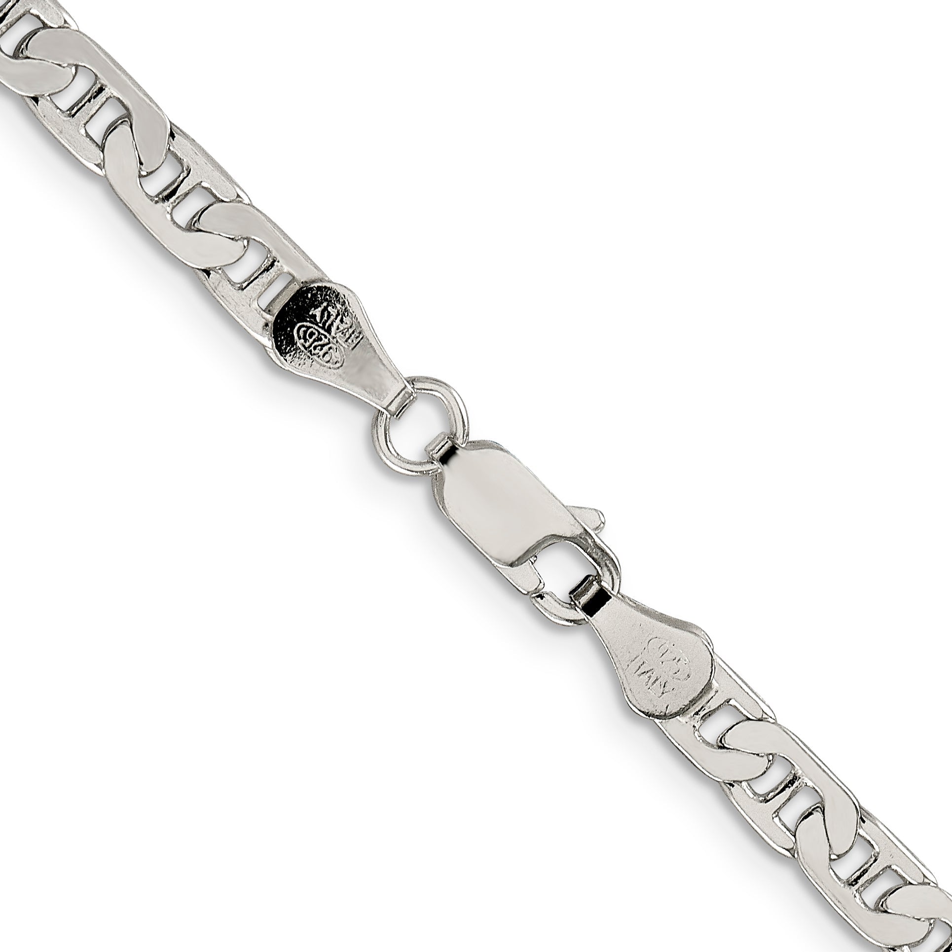 28 Inch Sterling Silver 4.5mm Flat Anchor Chain Necklace