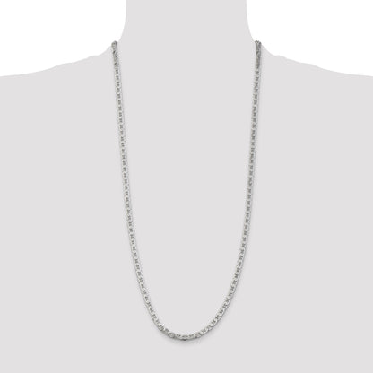 30 Inch Sterling Silver 4.5mm Flat Anchor Chain Necklace