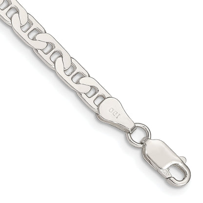 8 Inch Sterling Silver 4.5mm Flat Anchor Chain Bracelet