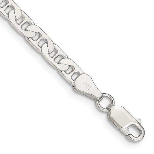 8 Inch Sterling Silver 4.5mm Flat Anchor Chain Bracelet