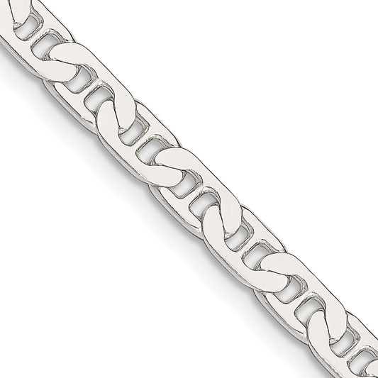 30 Inch Sterling Silver 4.5mm Flat Anchor Chain Necklace