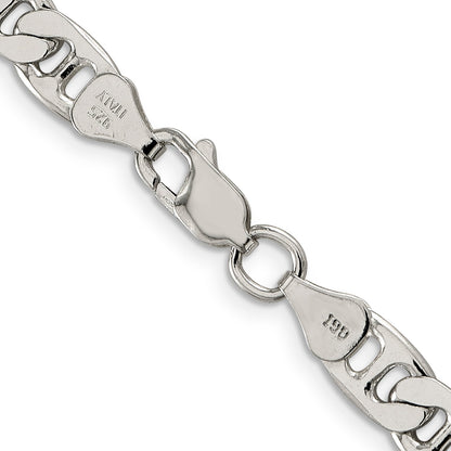 26 Inch Sterling Silver 6.5mm Flat Anchor Chain Necklace