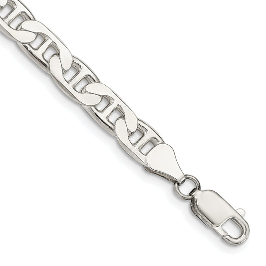 8 Inch Sterling Silver 6.5mm Flat Anchor Chain