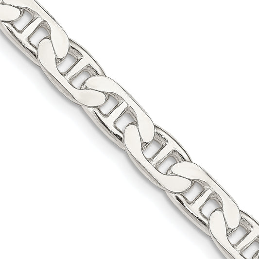 20 Inch Sterling Silver 6.5mm Flat Anchor Chain Necklace