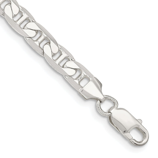 8 Inch Sterling Silver 7mm Flat Anchor Chain