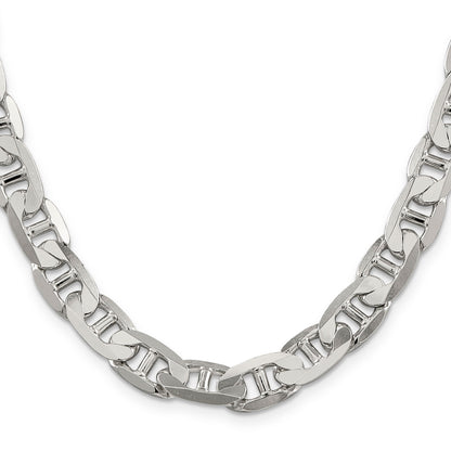 26 Inch Sterling Silver 9.5mm Flat Anchor Chain Necklace