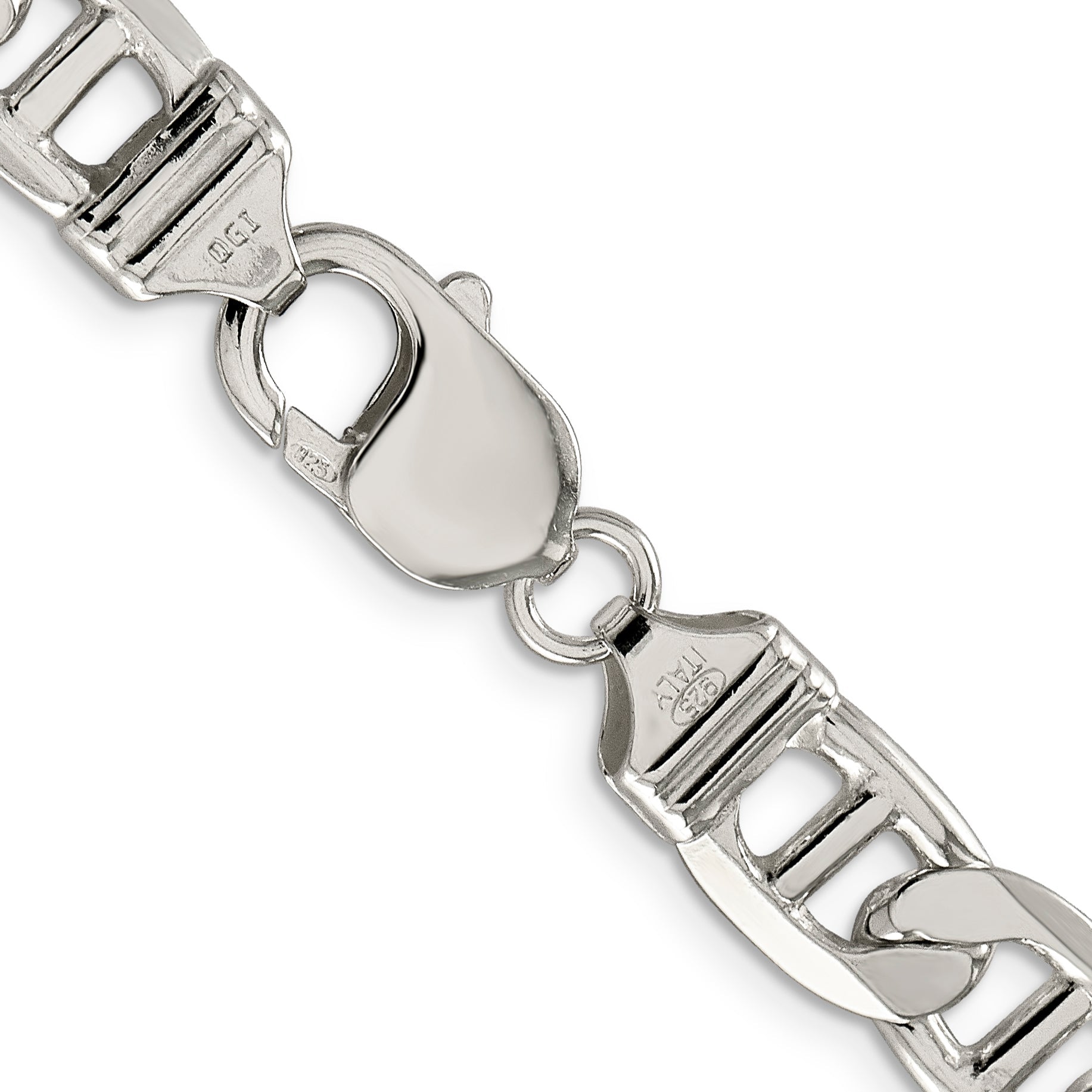 26 Inch Sterling Silver 9.5mm Flat Anchor Chain Necklace