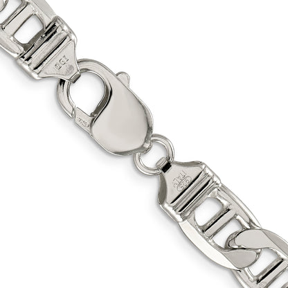 26 Inch Sterling Silver 9.5mm Flat Anchor Chain Necklace